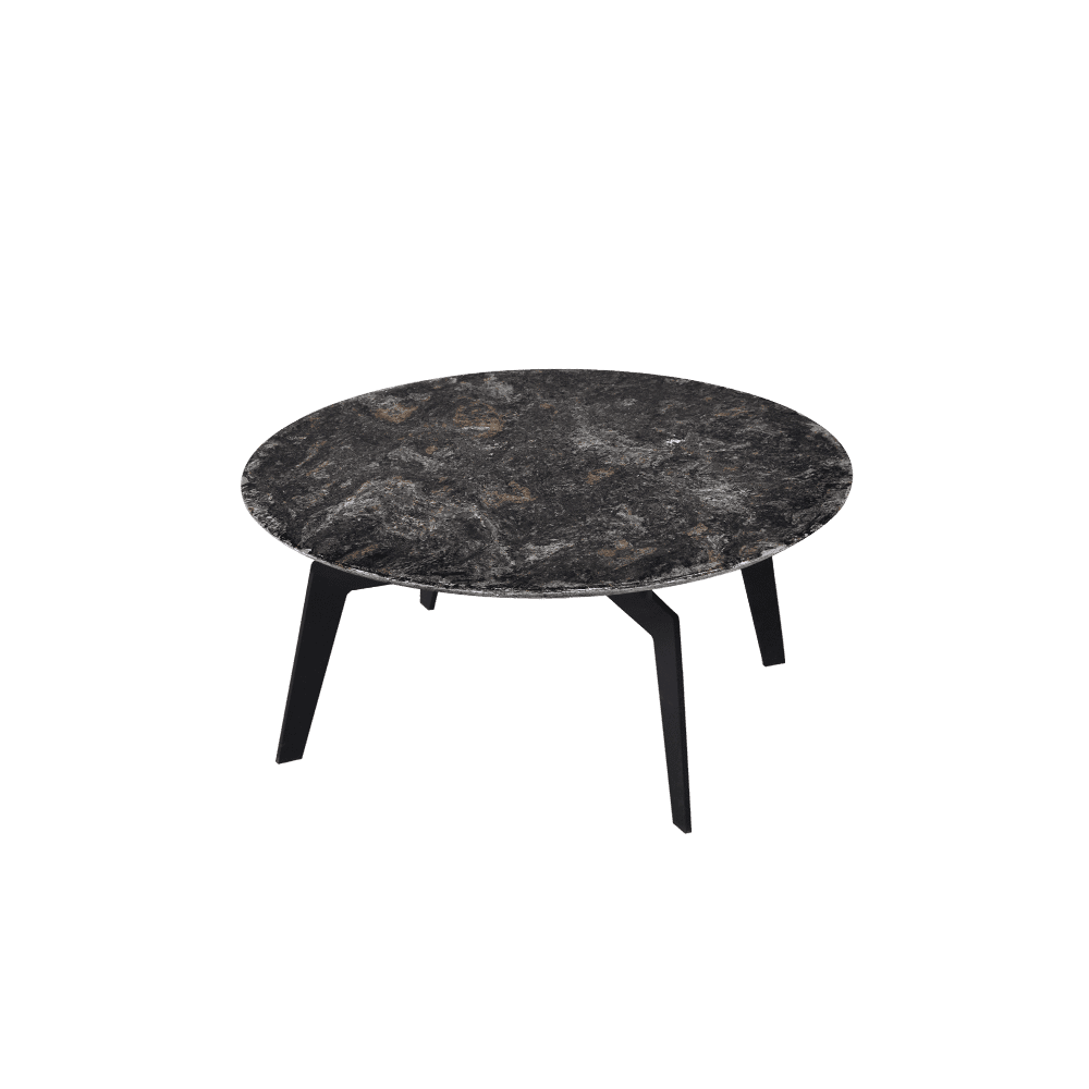 Round Platinum Diamond Natural Marble Coffee Table (0.8m)