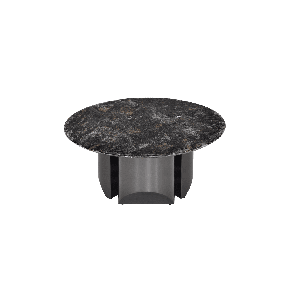 Round Platinum Diamond Natural Marble Coffee Table (800mm)