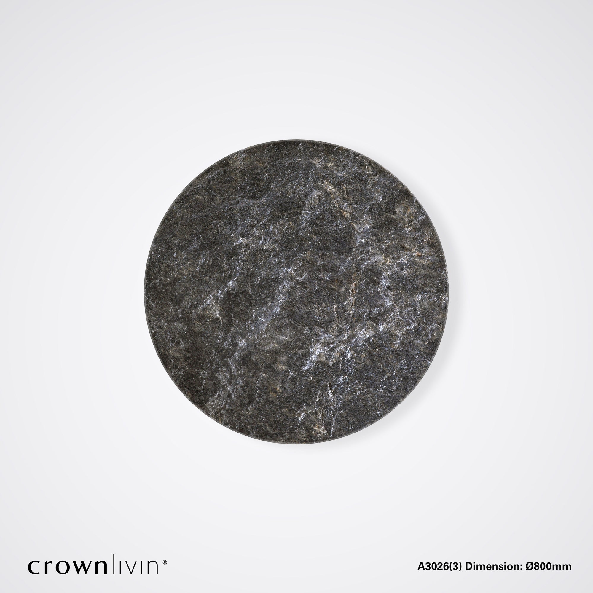 Round Platinum Diamond Natural Marble Coffee Table (0.8m)