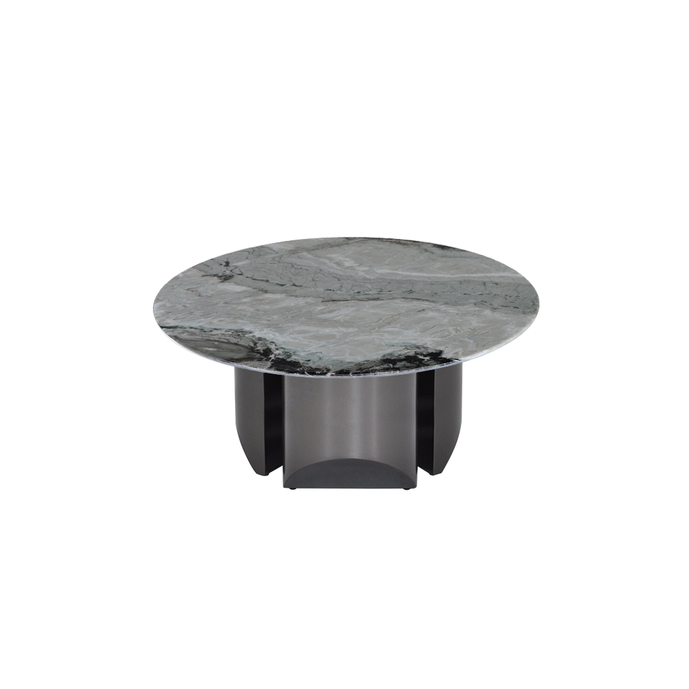 Round Forest Green Natural Marble Coffee Table (800mm)