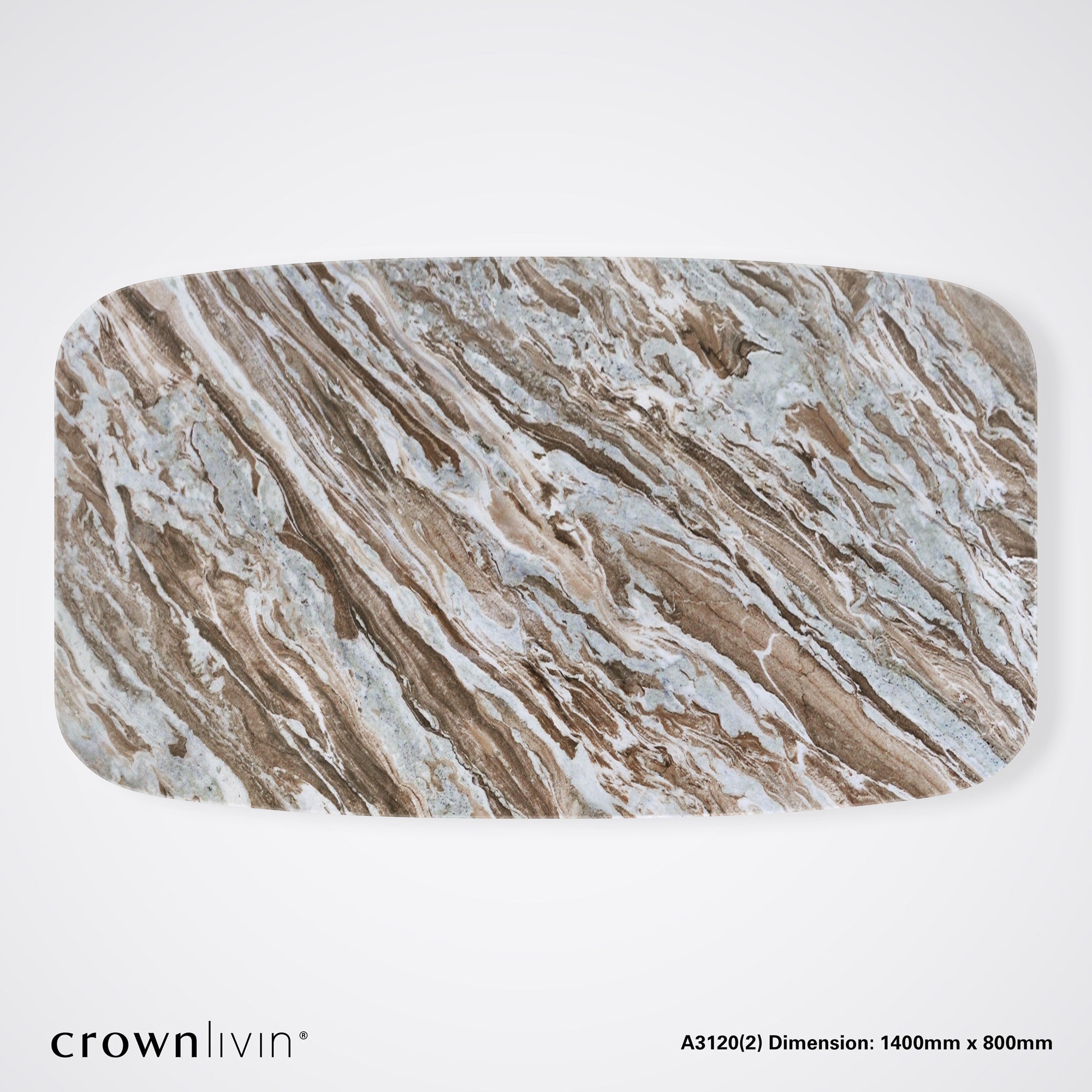 Rectangular Toronto Brown Natural Marble Coffee Table (1.4m x 0.8m)