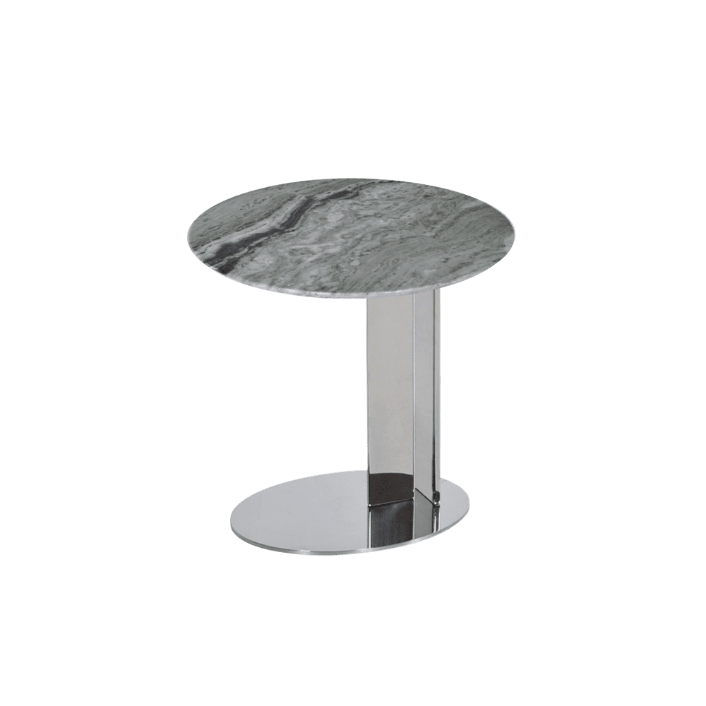 Round Verde Prato Natural Marble Side Table (0.5m)