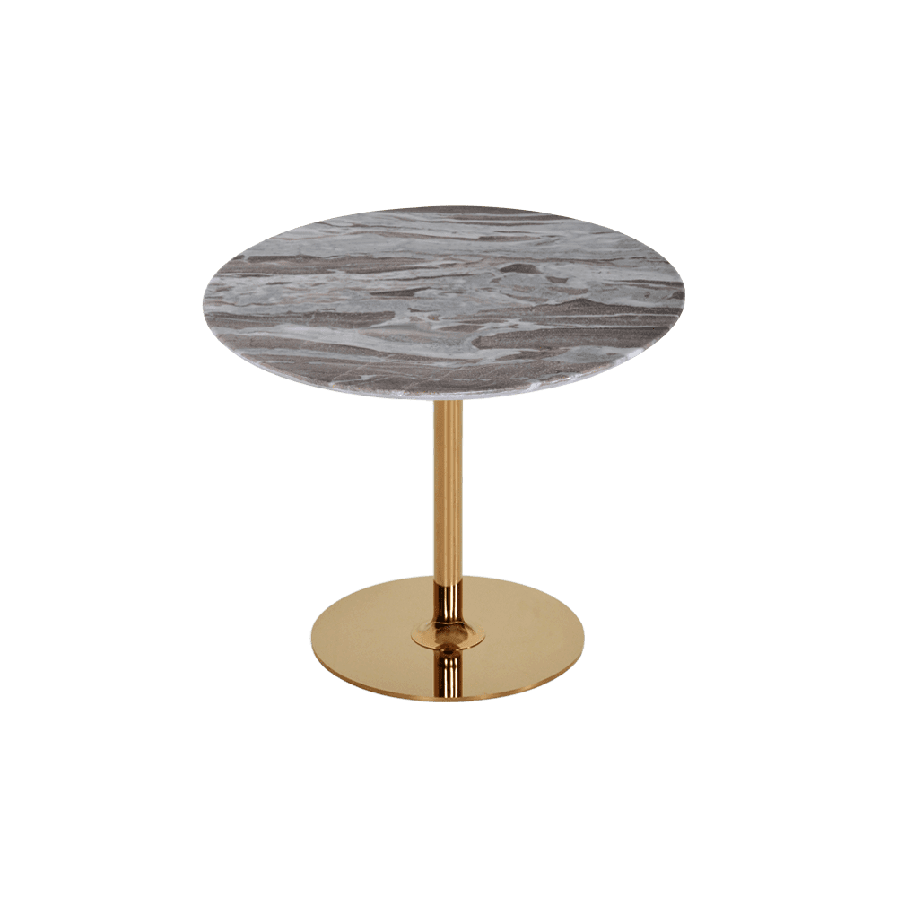 Round Toronto Brown Natural Marble Side Table (0.6m)