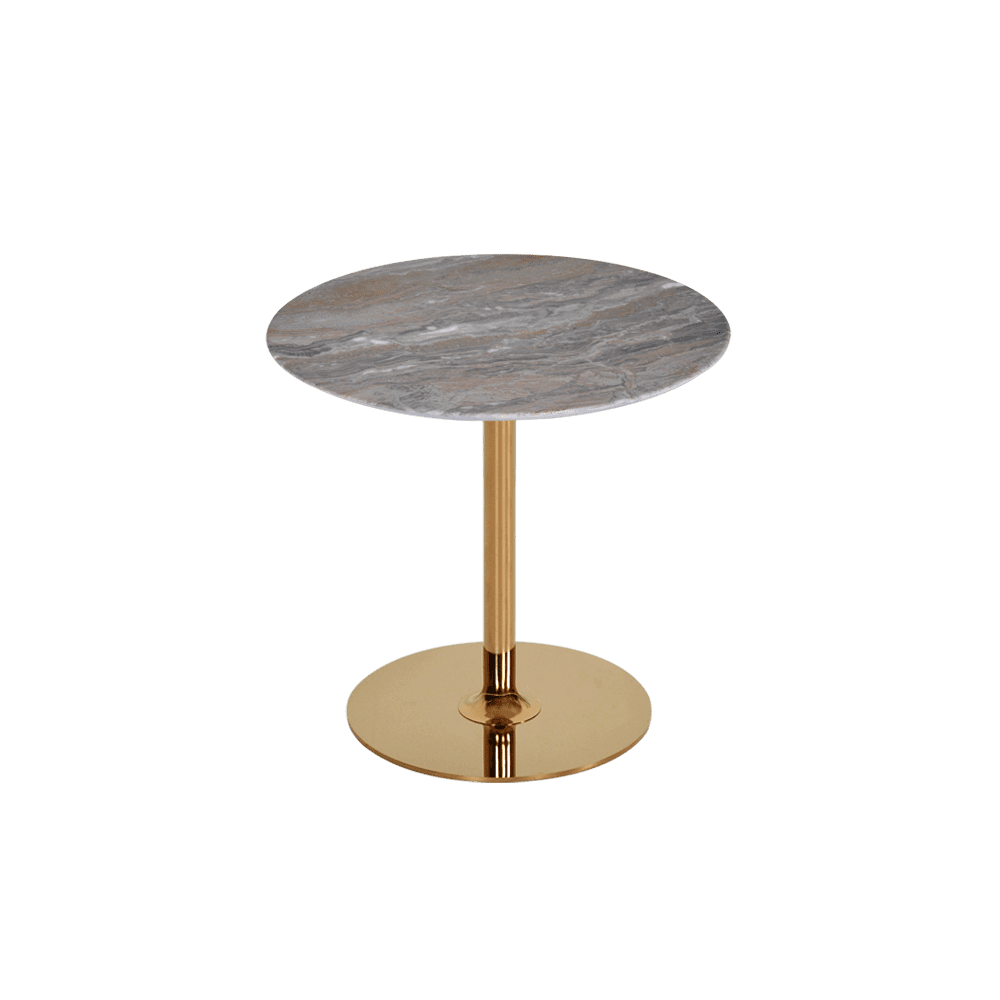 Round Venice Brown Natural Marble Side Table (500mm)