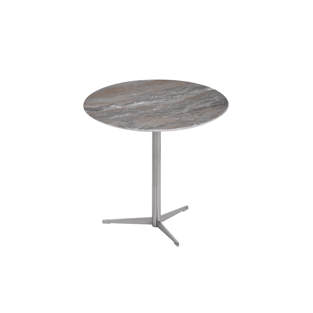 Round Venice Brown Natural Marble Side Table (500mm)