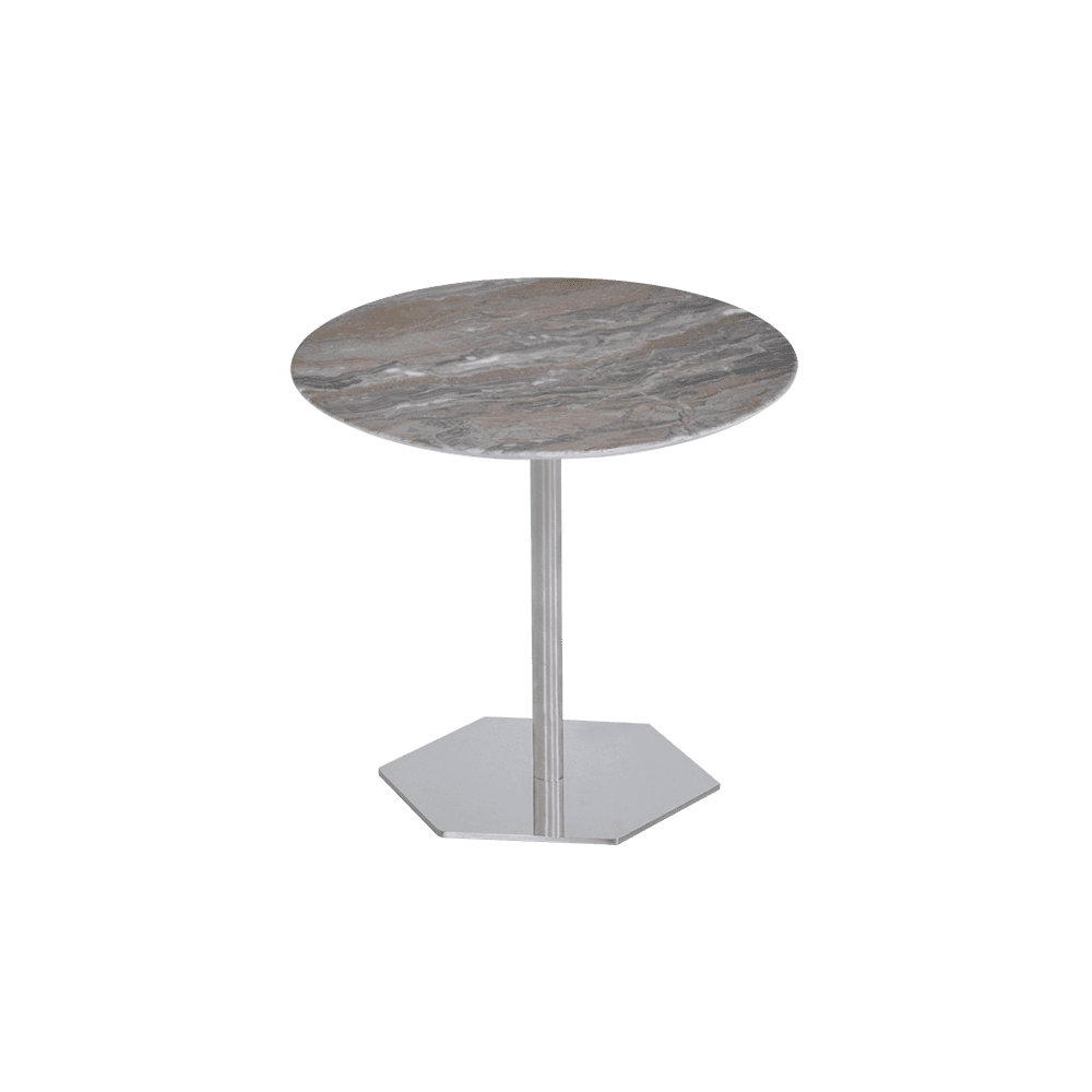 Round Venice Brown Natural Marble Side Table (500mm)