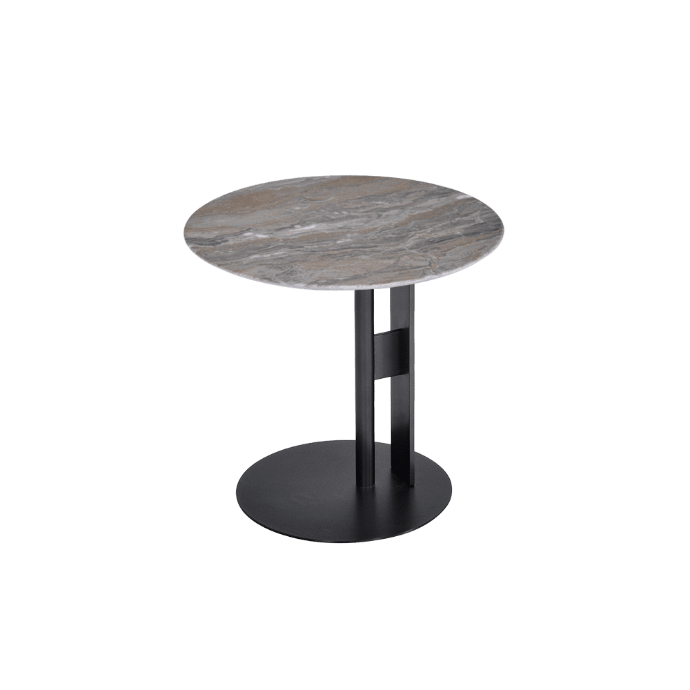 Round Venice Brown Natural Marble Side Table (0.5m)