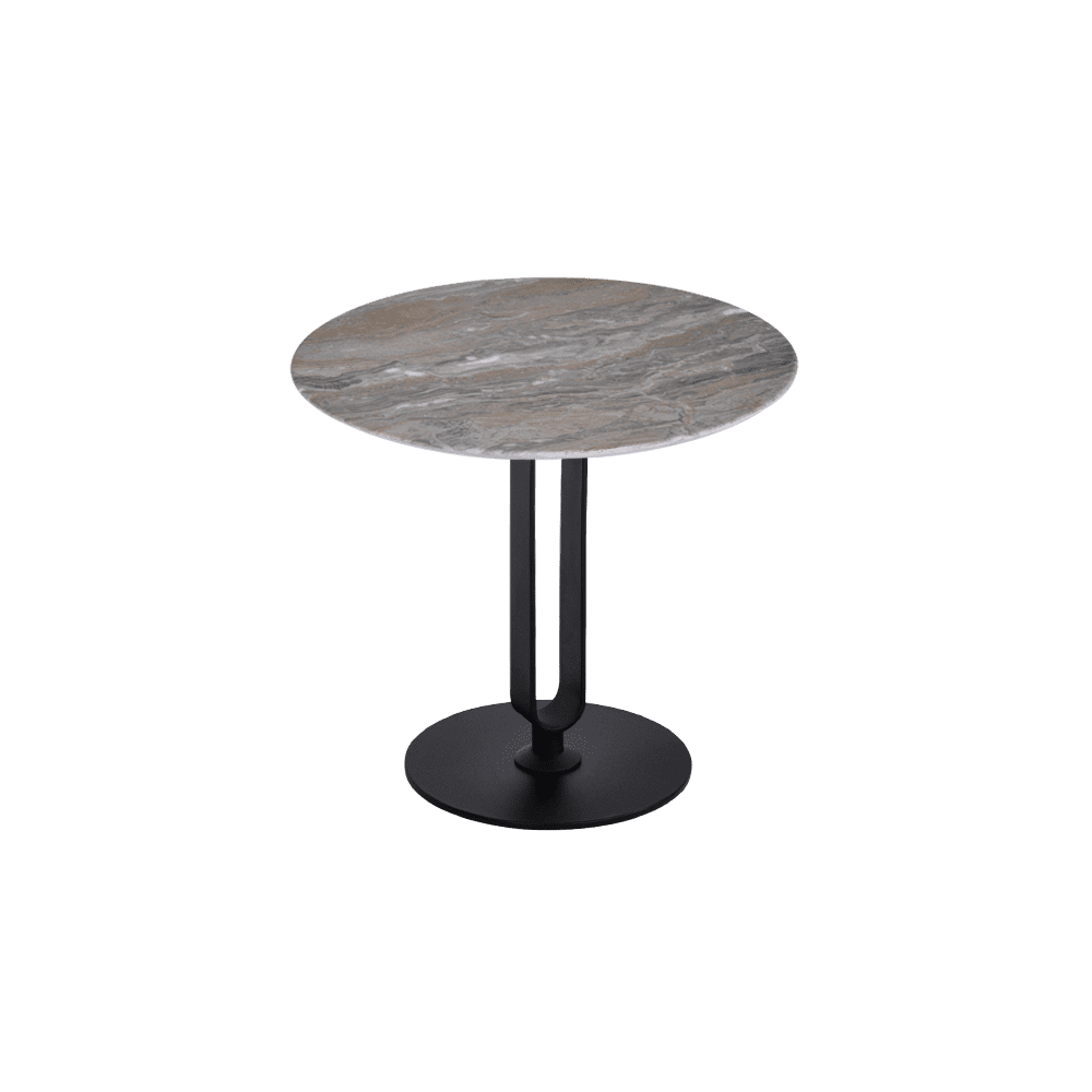 Round Venice Brown Natural Marble Side Table (500mm)