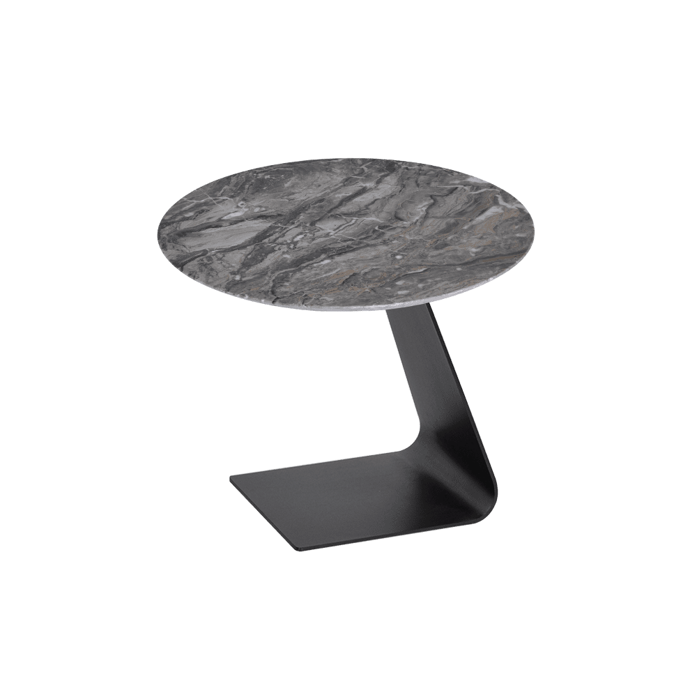 Round Venice Brown Natural Marble Side Table (600mm)