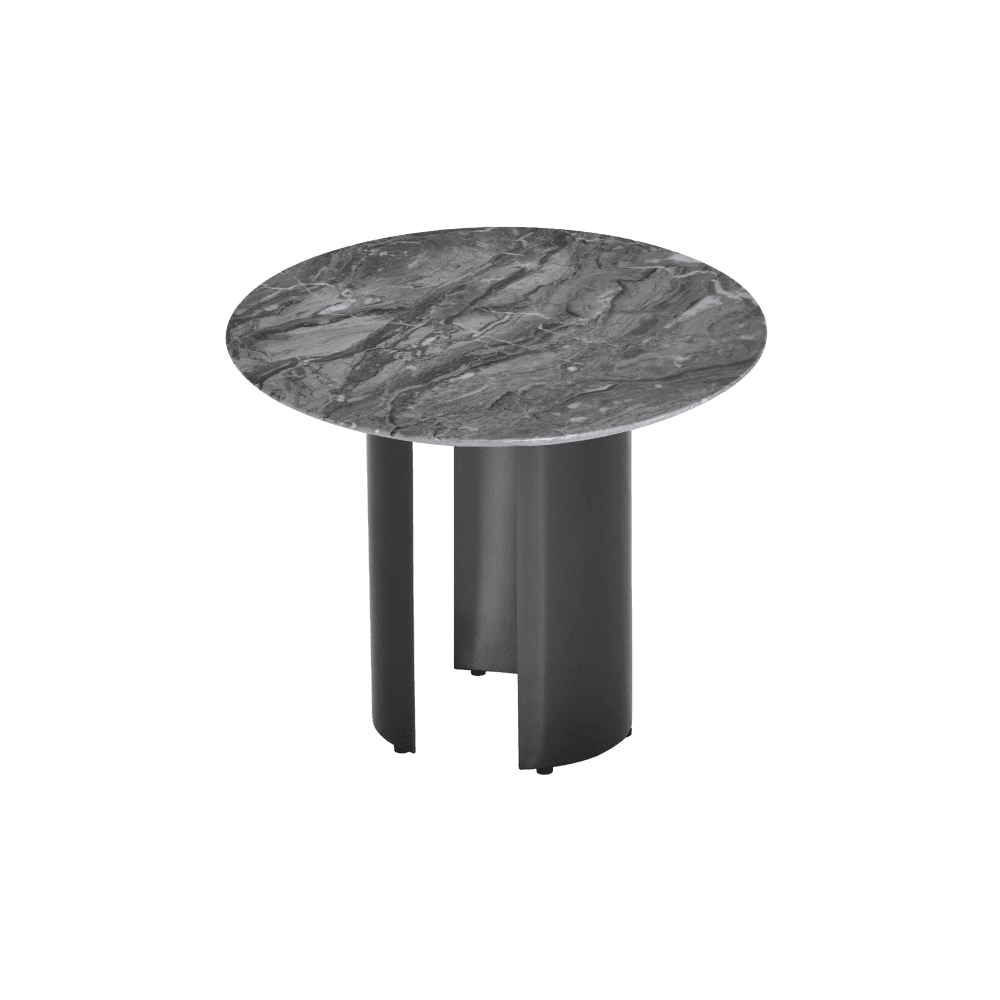 Round Venice Brown Natural Marble Side Table (600mm)
