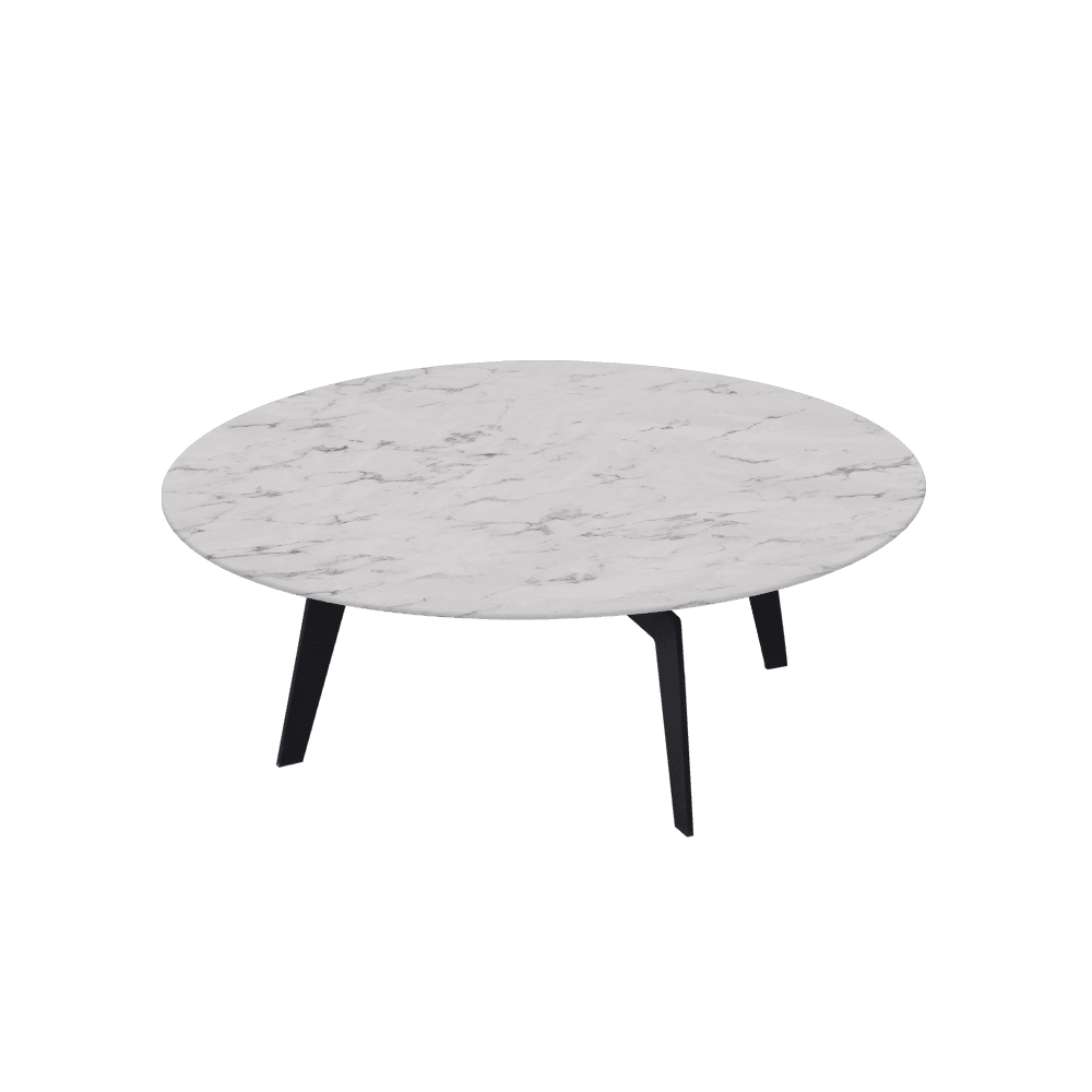 ELENA – Mix & Match Marble Coffee Table with Black Metal Leg (1000mm)