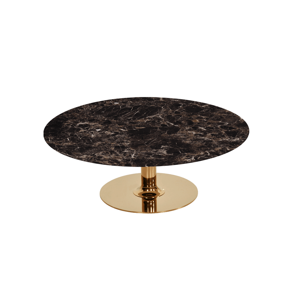 BELLA – Mix & Match Marble Coffee Table with Gold Coloured Stainless Steel Base (1000mm)