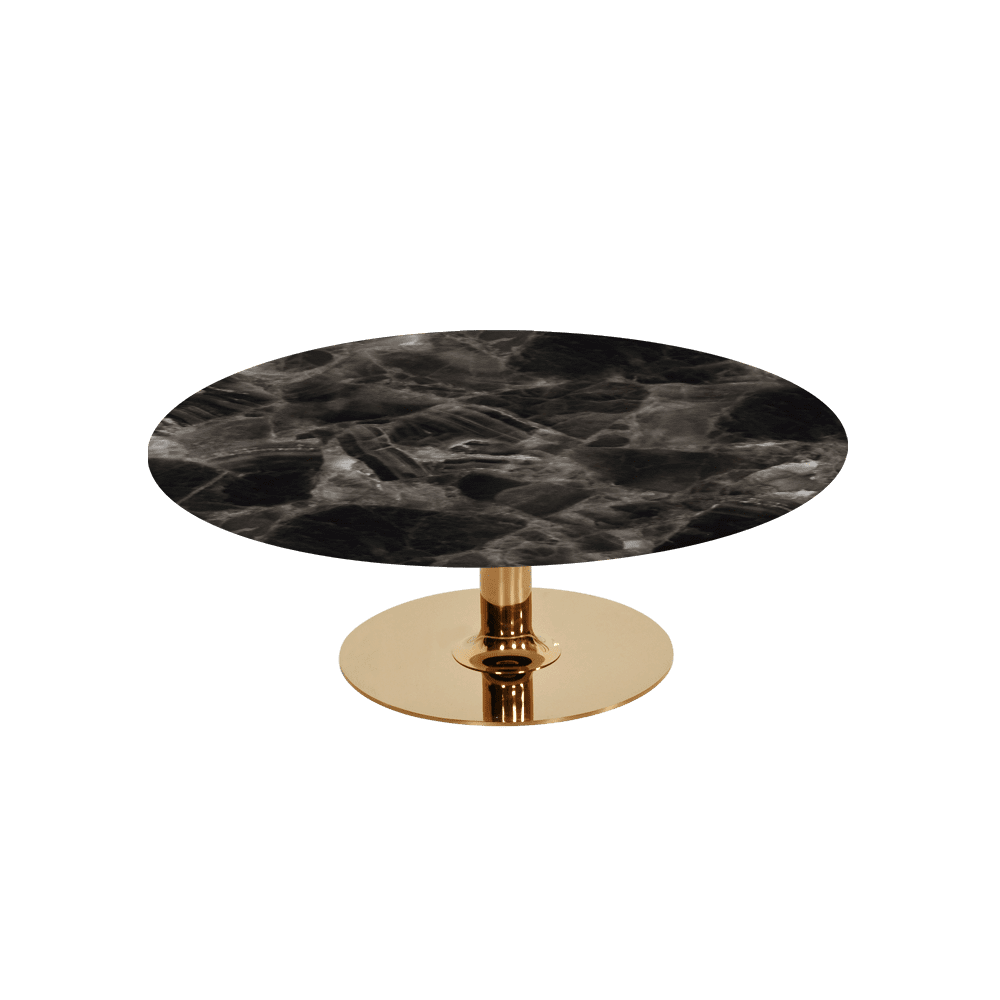 BELLA – Mix & Match Marble Coffee Table with Gold Coloured Stainless Steel Base (1000mm)