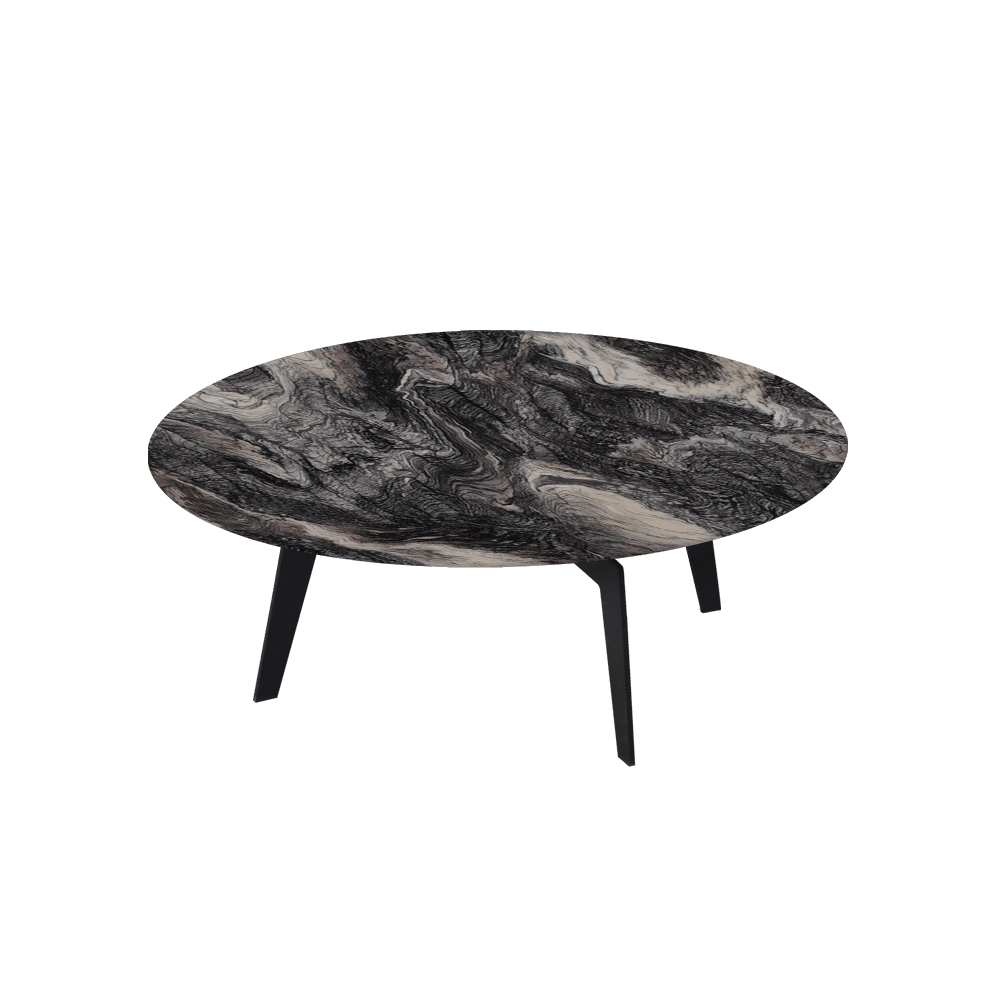 ELENA – Mix & Match Marble Coffee Table with Black Metal Leg (1000mm)