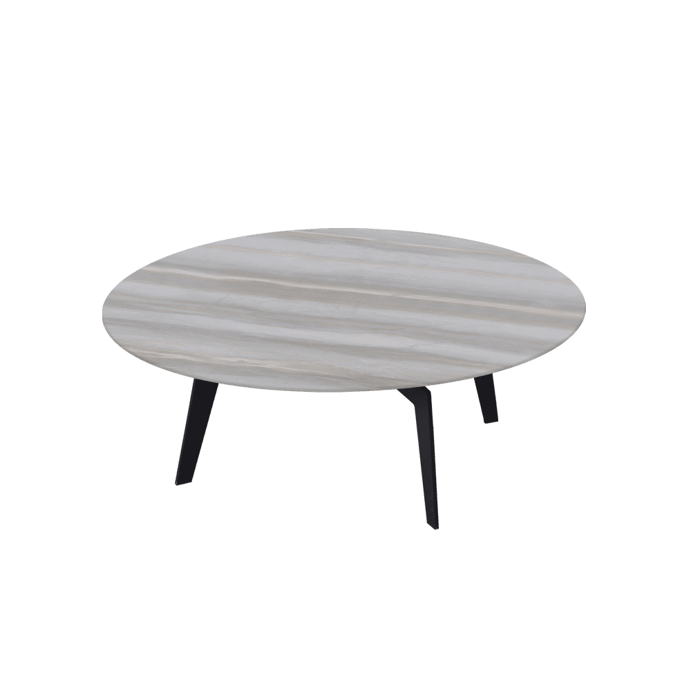 ELENA – Mix & Match Marble Coffee Table with Black Metal Leg (1000mm)