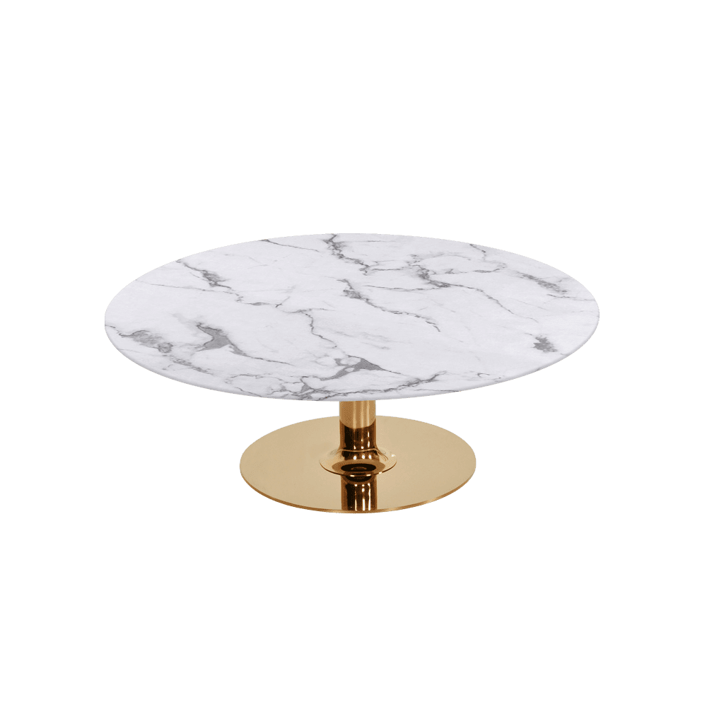 BELLA – Mix & Match Marble Coffee Table with Gold Coloured Stainless Steel Base (1000mm)