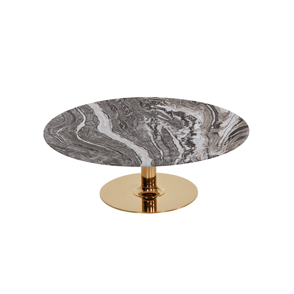 BELLA – Mix & Match Marble Coffee Table with Gold Coloured Stainless Steel Base (1000mm)