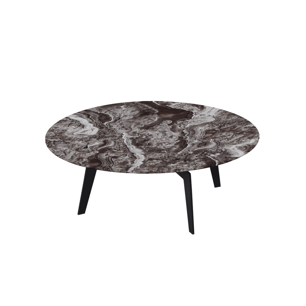 ELENA – Mix & Match Marble Coffee Table with Black Metal Leg (1000mm)