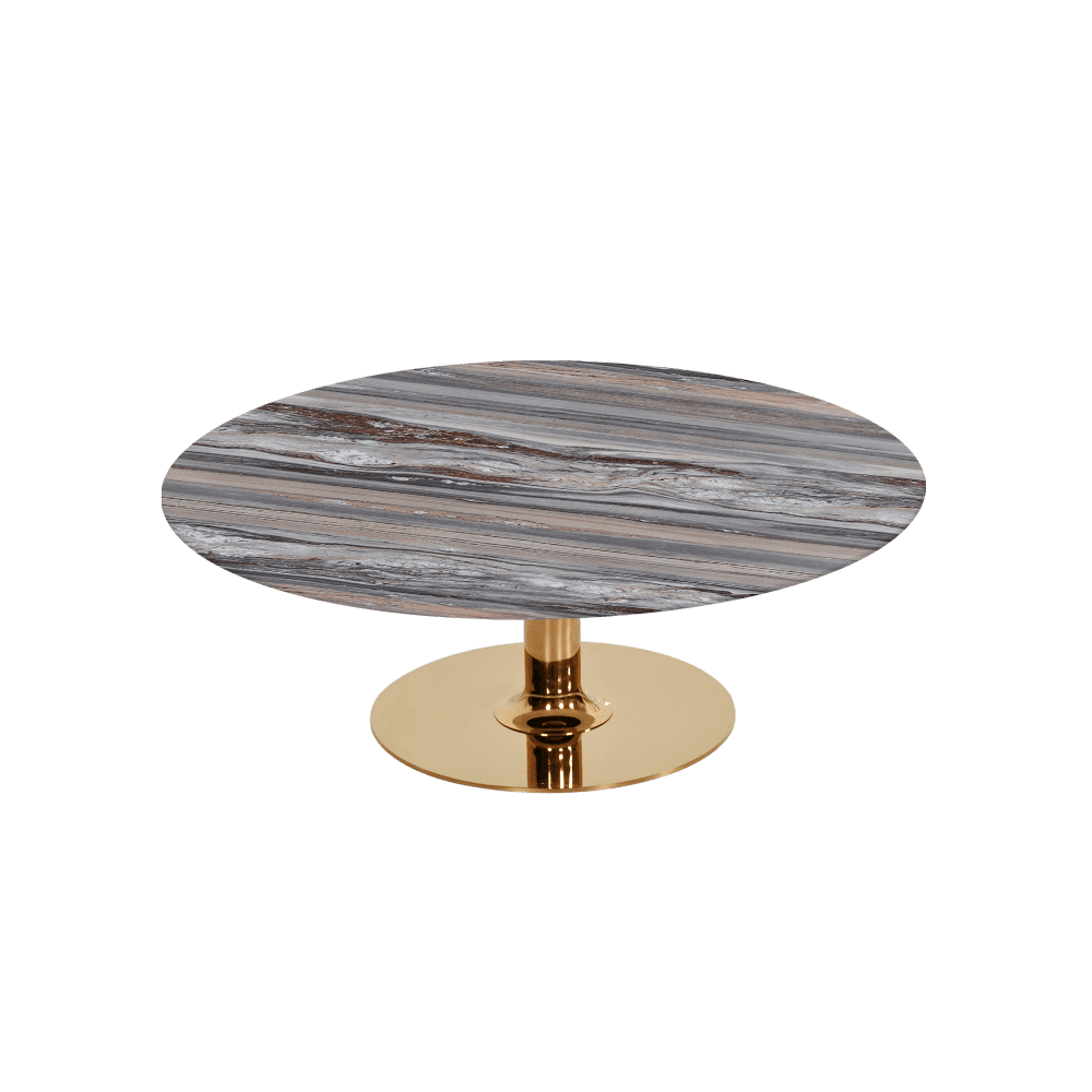 BELLA – Mix & Match Marble Coffee Table with Gold Coloured Stainless Steel Base (1000mm)