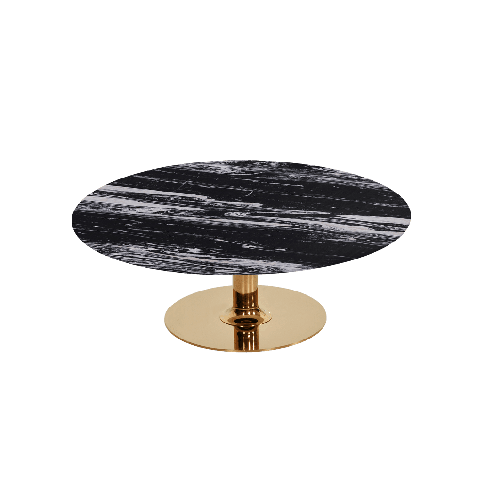 BELLA – Mix & Match Marble Coffee Table with Gold Coloured Stainless Steel Base (1000mm)