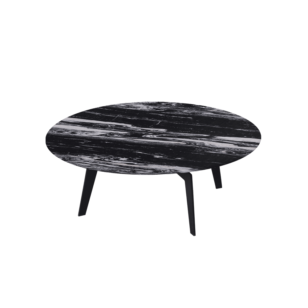 ELENA – Mix & Match Marble Coffee Table with Black Metal Leg (1000mm)