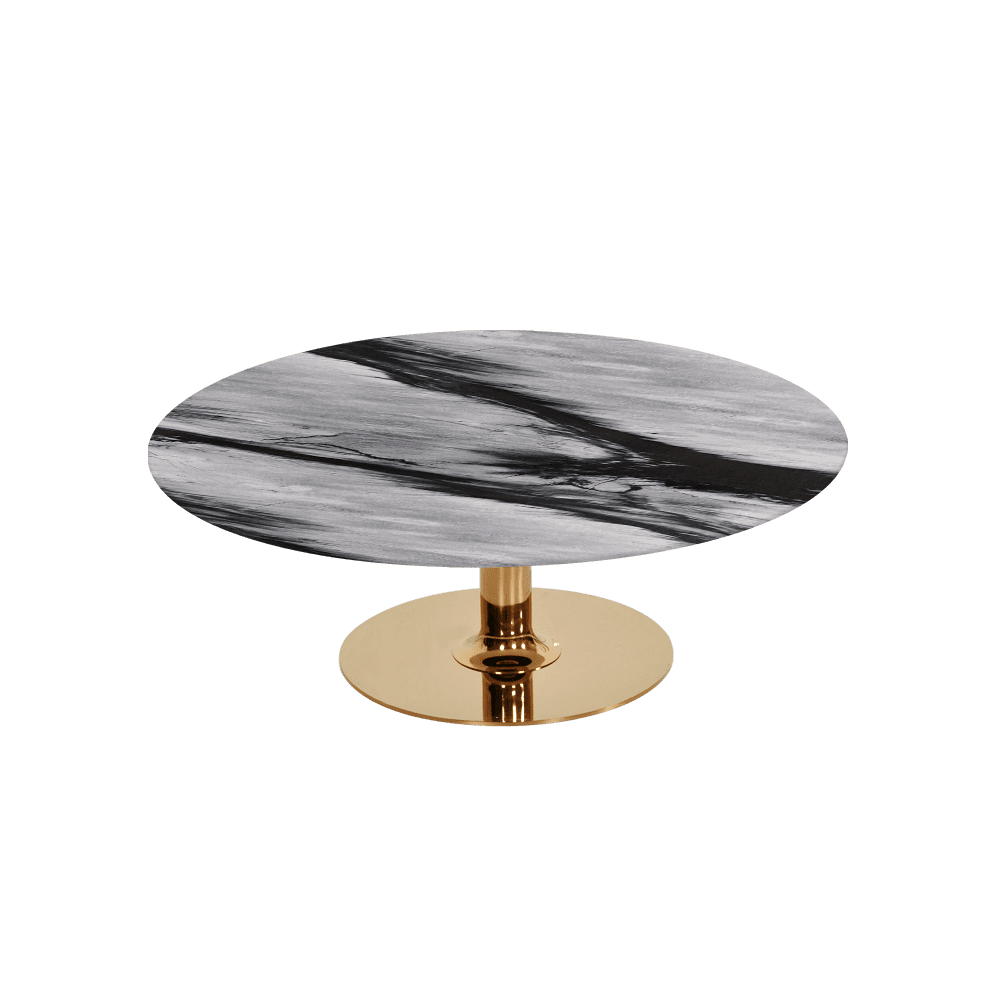 BELLA – Mix & Match Marble Coffee Table with Gold Coloured Stainless Steel Base (1000mm)
