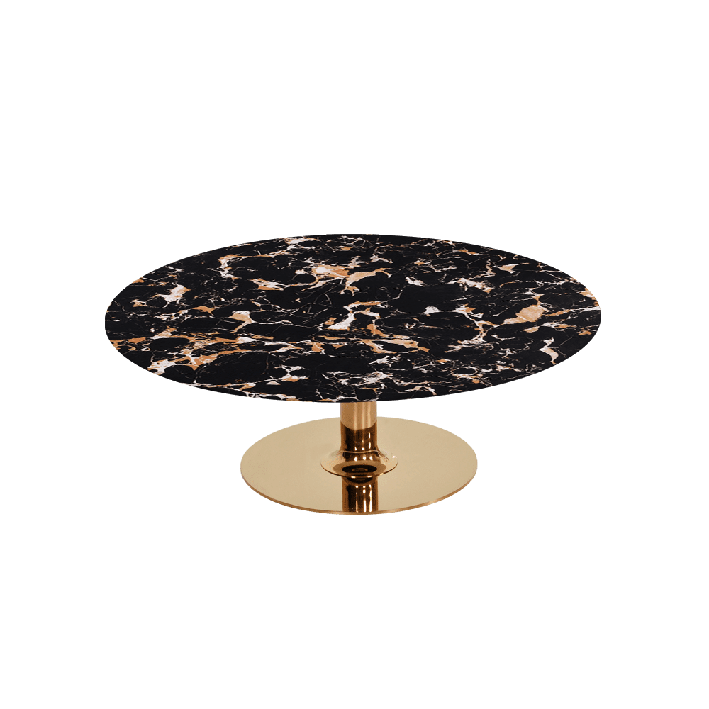 BELLA – Mix & Match Marble Coffee Table with Gold Coloured Stainless Steel Base (1000mm)