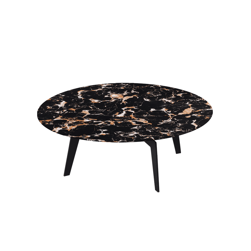 ELENA – Mix & Match Marble Coffee Table with Black Metal Leg (1000mm)
