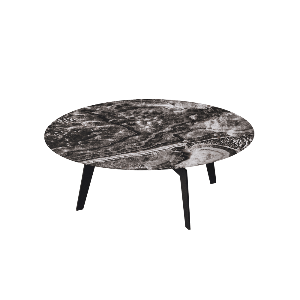 ELENA – Mix & Match Marble Coffee Table with Black Metal Leg (1000mm)