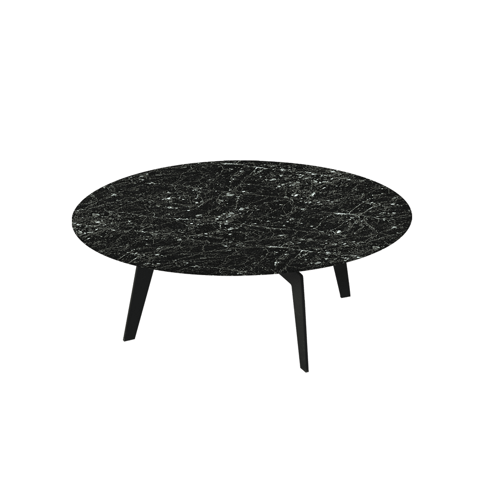 ELENA – Mix & Match Marble Coffee Table with Black Metal Leg (1000mm)