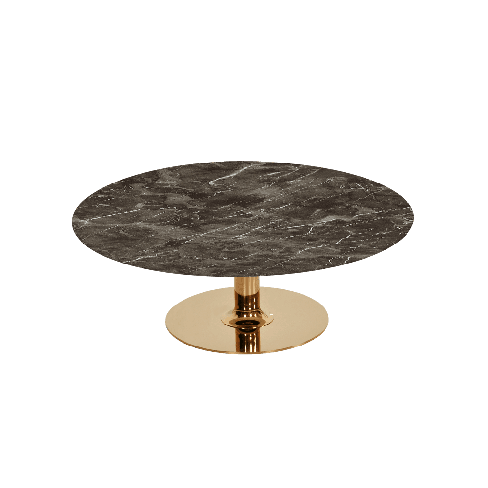BELLA – Mix & Match Marble Coffee Table with Gold Coloured Stainless Steel Base (1000mm)