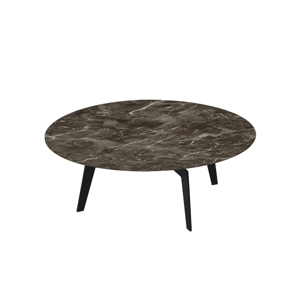 ELENA – Mix & Match Marble Coffee Table with Black Metal Leg (1000mm)