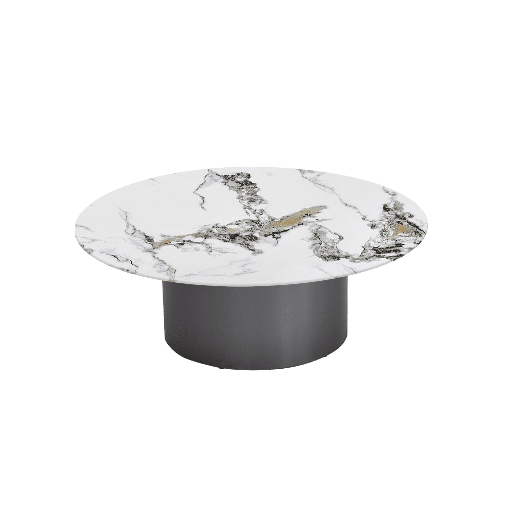 YUNA – Mix & Match Marble Coffee Table with Stainless Steel Leg (1000mm)