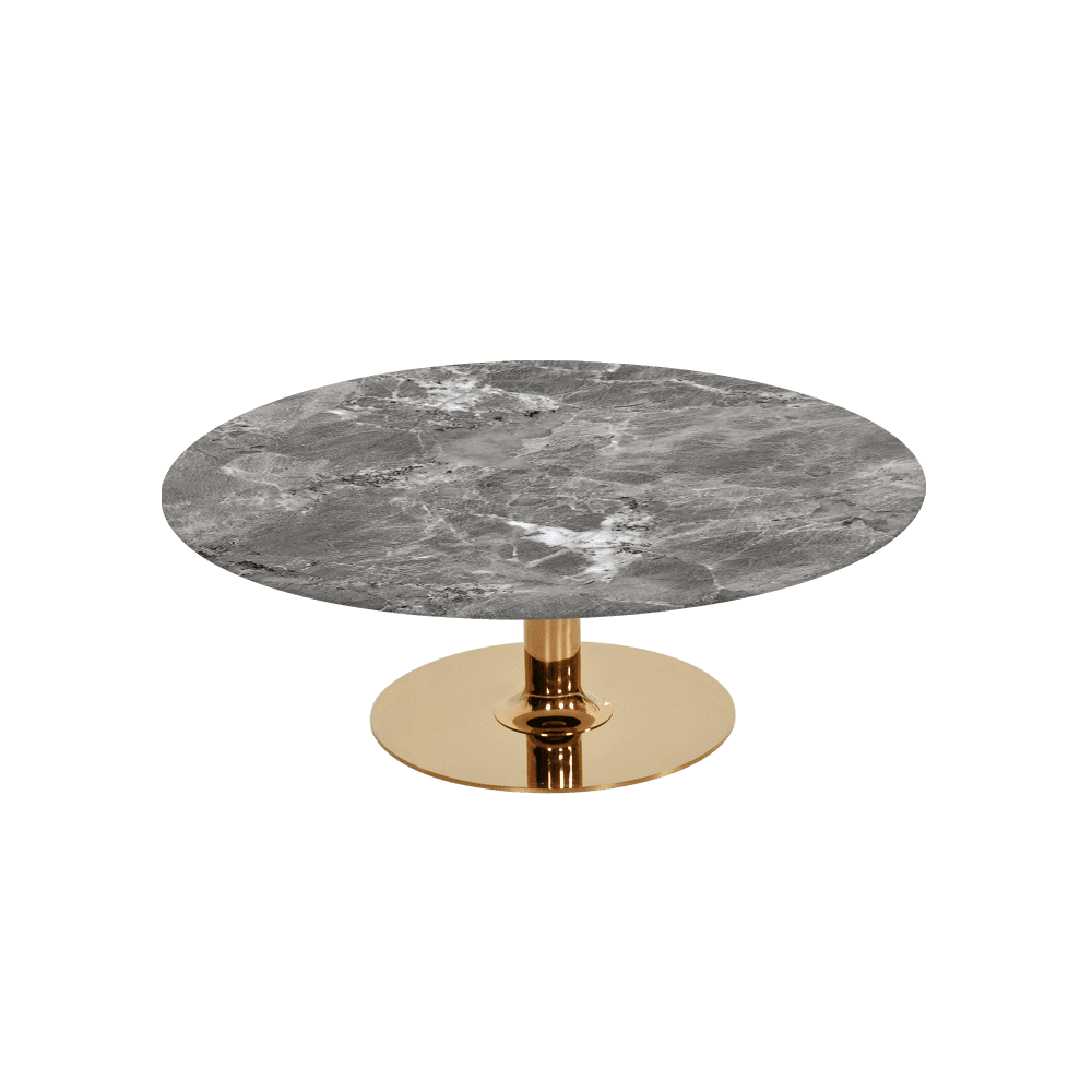 BELLA – Mix & Match Marble Coffee Table with Gold Coloured Stainless Steel Base (1000mm)