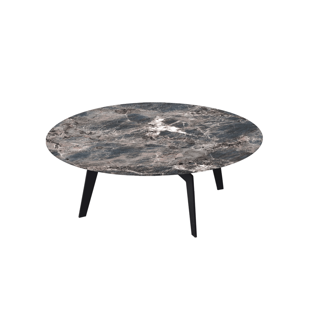 ELENA – Mix & Match Marble Coffee Table with Black Metal Leg (1000mm)