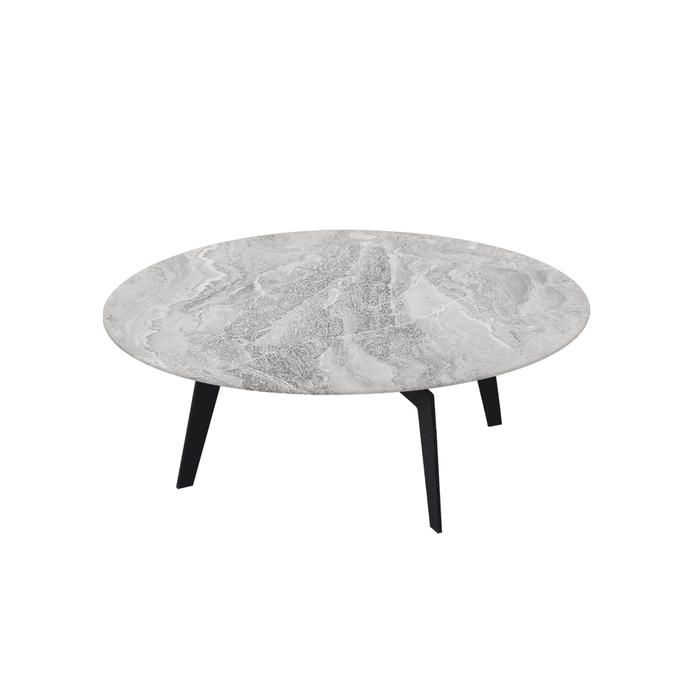 ELENA – Mix & Match Marble Coffee Table with Black Metal Leg (1000mm)