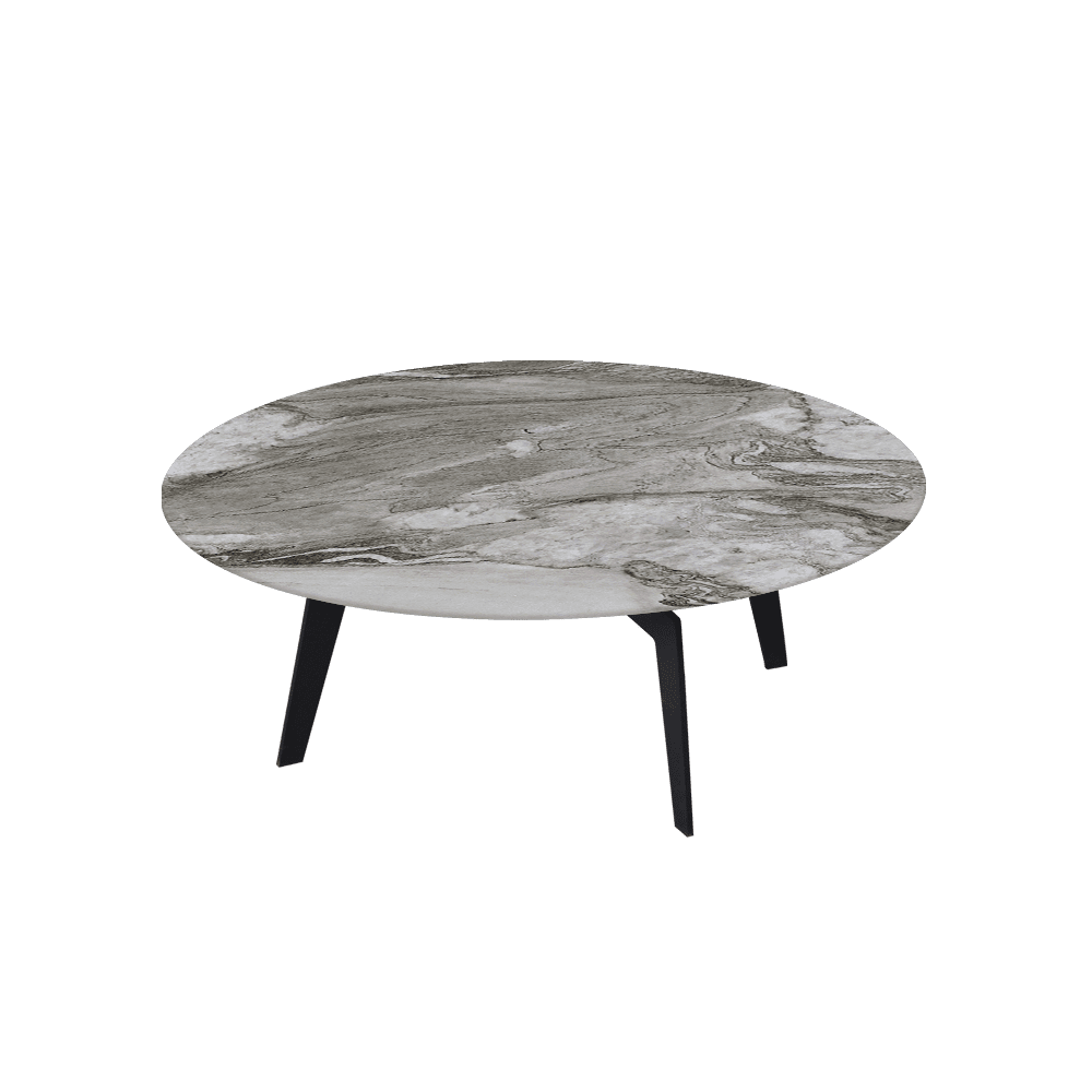 ELENA – Mix & Match Marble Coffee Table with Black Metal Leg (1000mm)