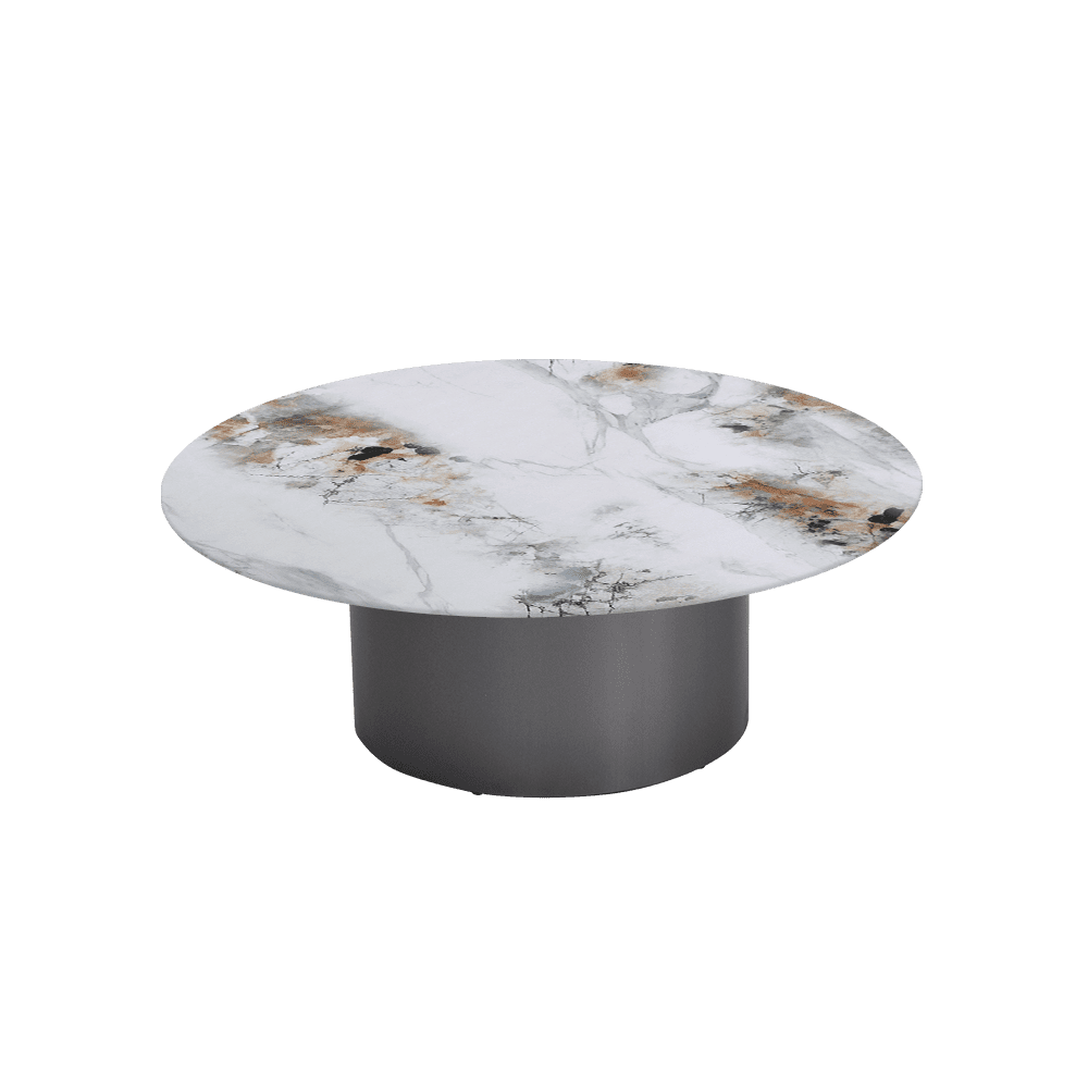 YUNA – Mix & Match Marble Coffee Table with Stainless Steel Leg (1000mm)