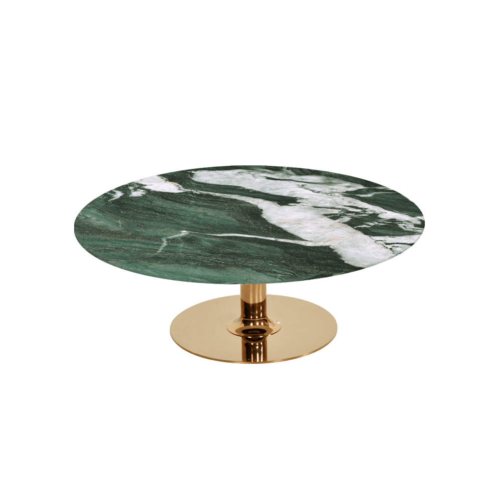 BELLA – Mix & Match Marble Coffee Table with Gold Coloured Stainless Steel Base (1000mm)