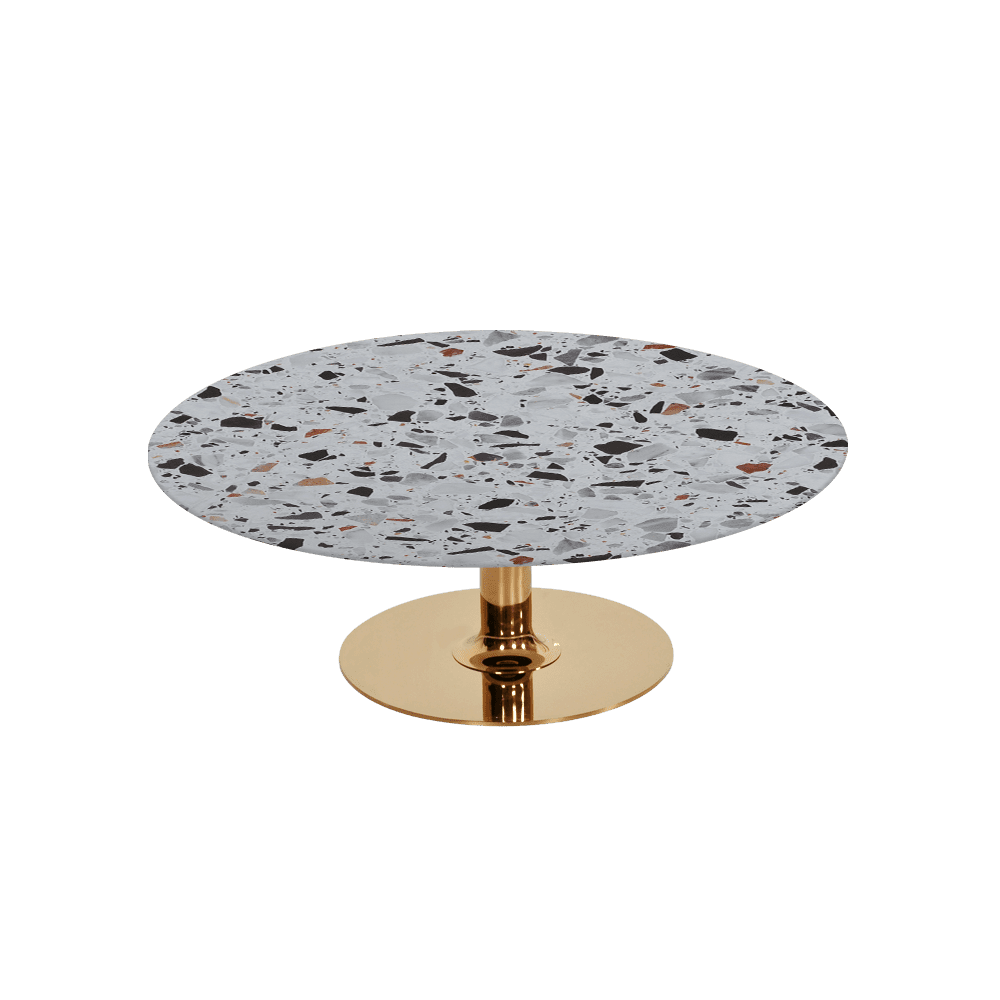 BELLA – Mix & Match Marble Coffee Table with Gold Coloured Stainless Steel Base (1000mm)