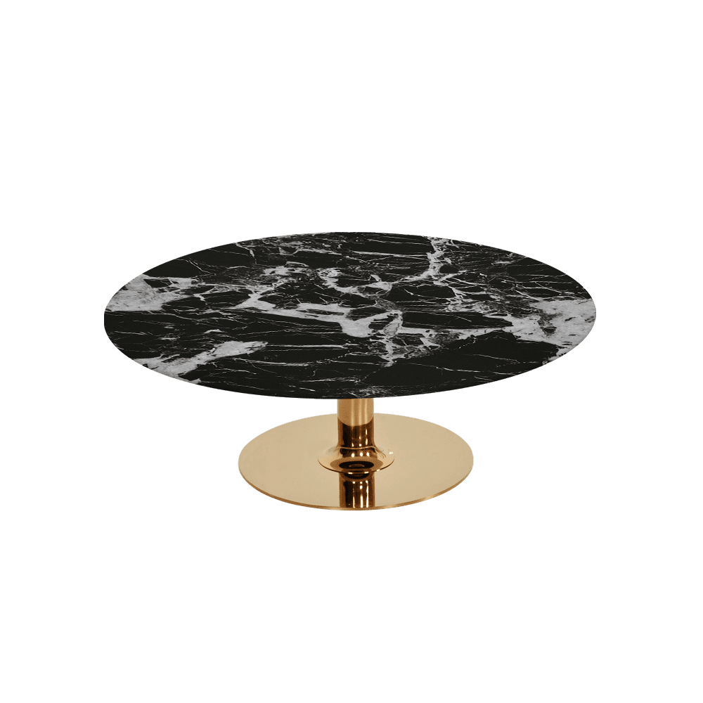 BELLA – Mix & Match Marble Coffee Table with Gold Coloured Stainless Steel Base (1000mm)