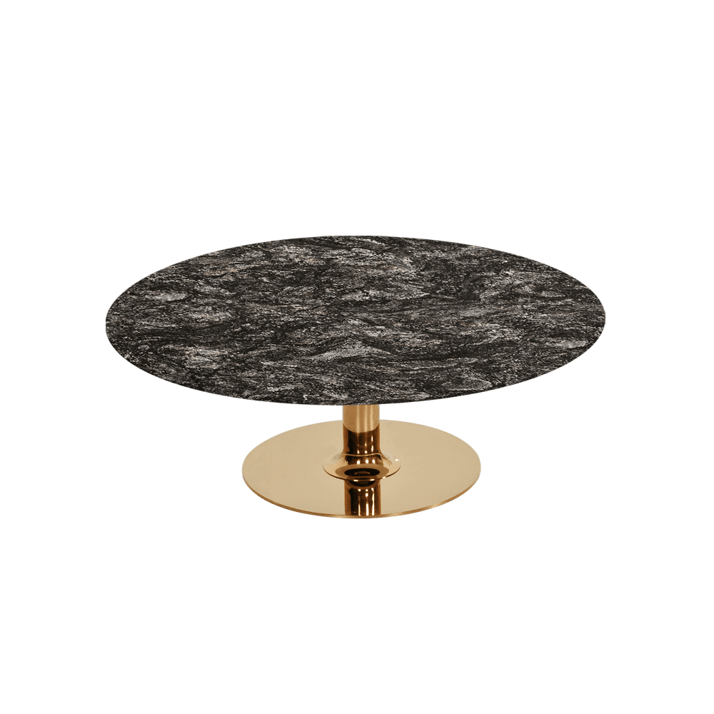 BELLA – Mix & Match Marble Coffee Table with Gold Coloured Stainless Steel Base (1000mm)