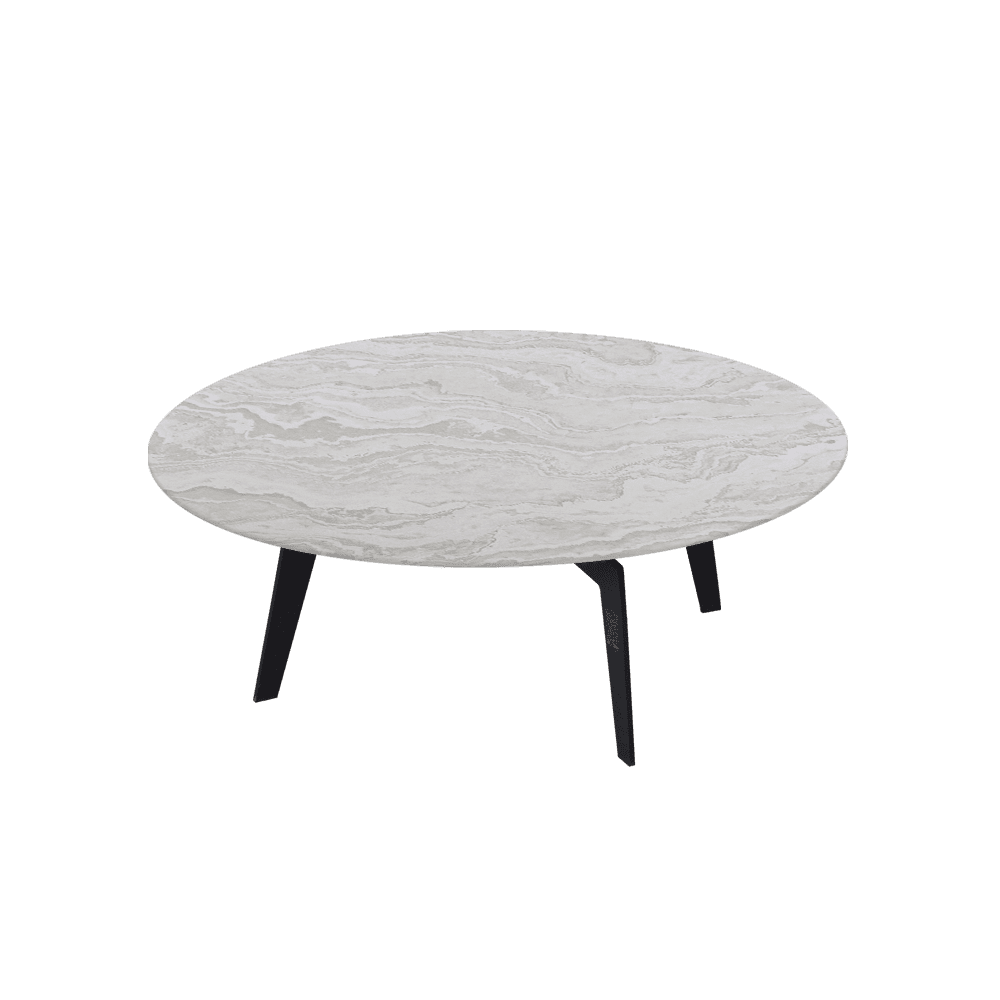 ELENA – Mix & Match Marble Coffee Table with Black Metal Leg (1000mm)