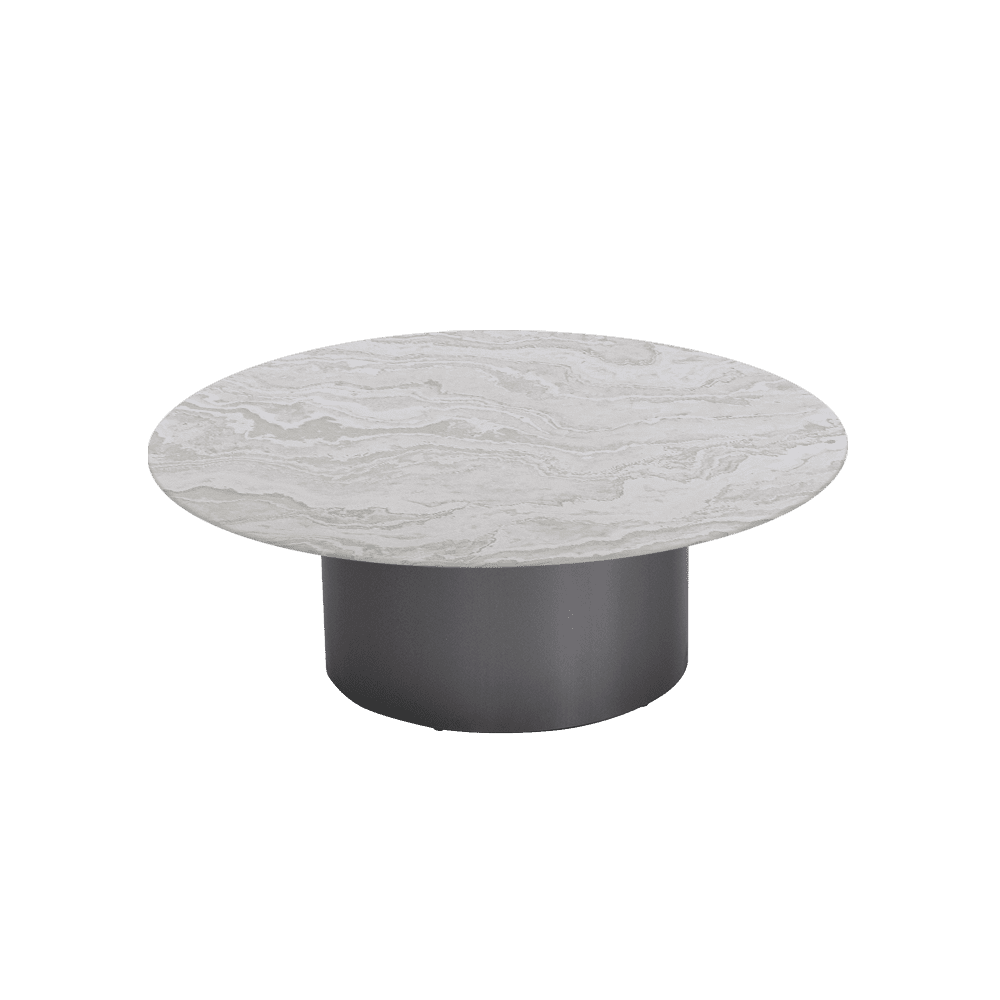 YUNA – Mix & Match Marble Coffee Table with Stainless Steel Leg (1000mm)