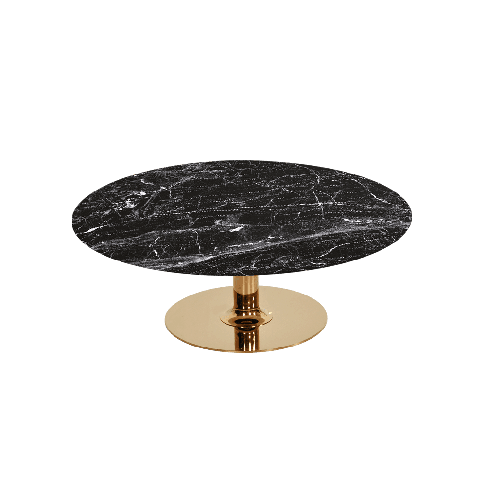 BELLA – Mix & Match Marble Coffee Table with Gold Coloured Stainless Steel Base (1000mm)