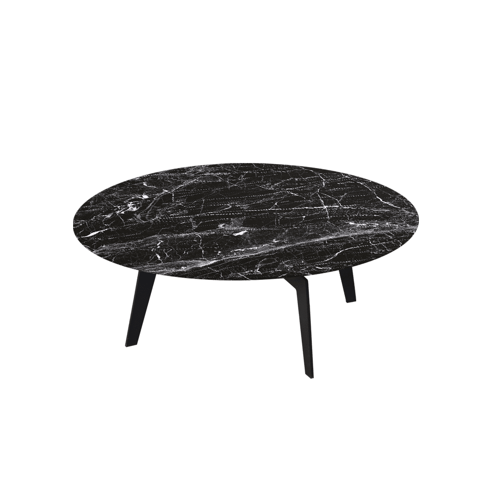 ELENA – Mix & Match Marble Coffee Table with Black Metal Leg (1000mm)