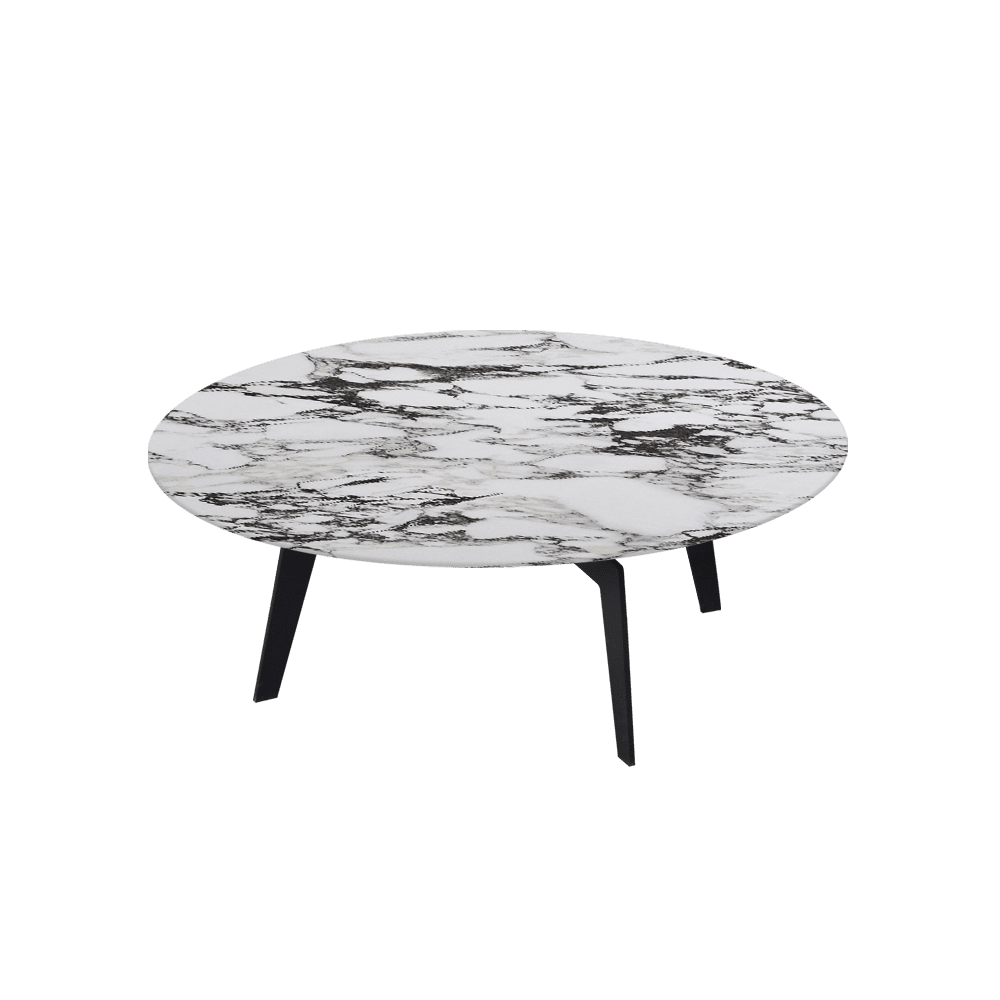 ELENA – Mix & Match Marble Coffee Table with Black Metal Leg (1000mm)