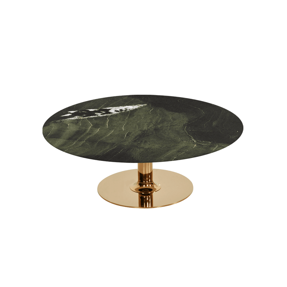 BELLA – Mix & Match Marble Coffee Table with Gold Coloured Stainless Steel Base (1000mm)