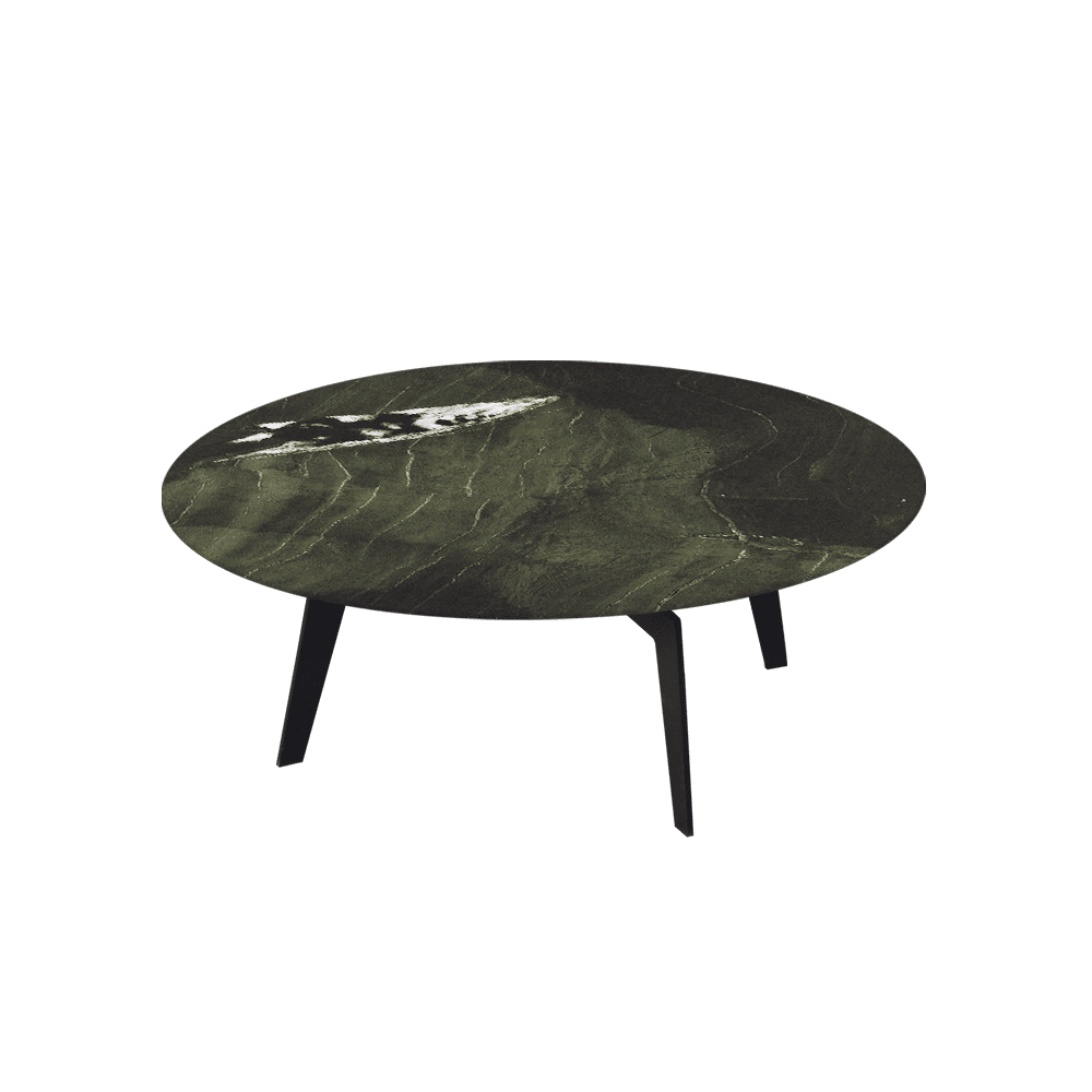 ELENA – Mix & Match Marble Coffee Table with Black Metal Leg (1000mm)