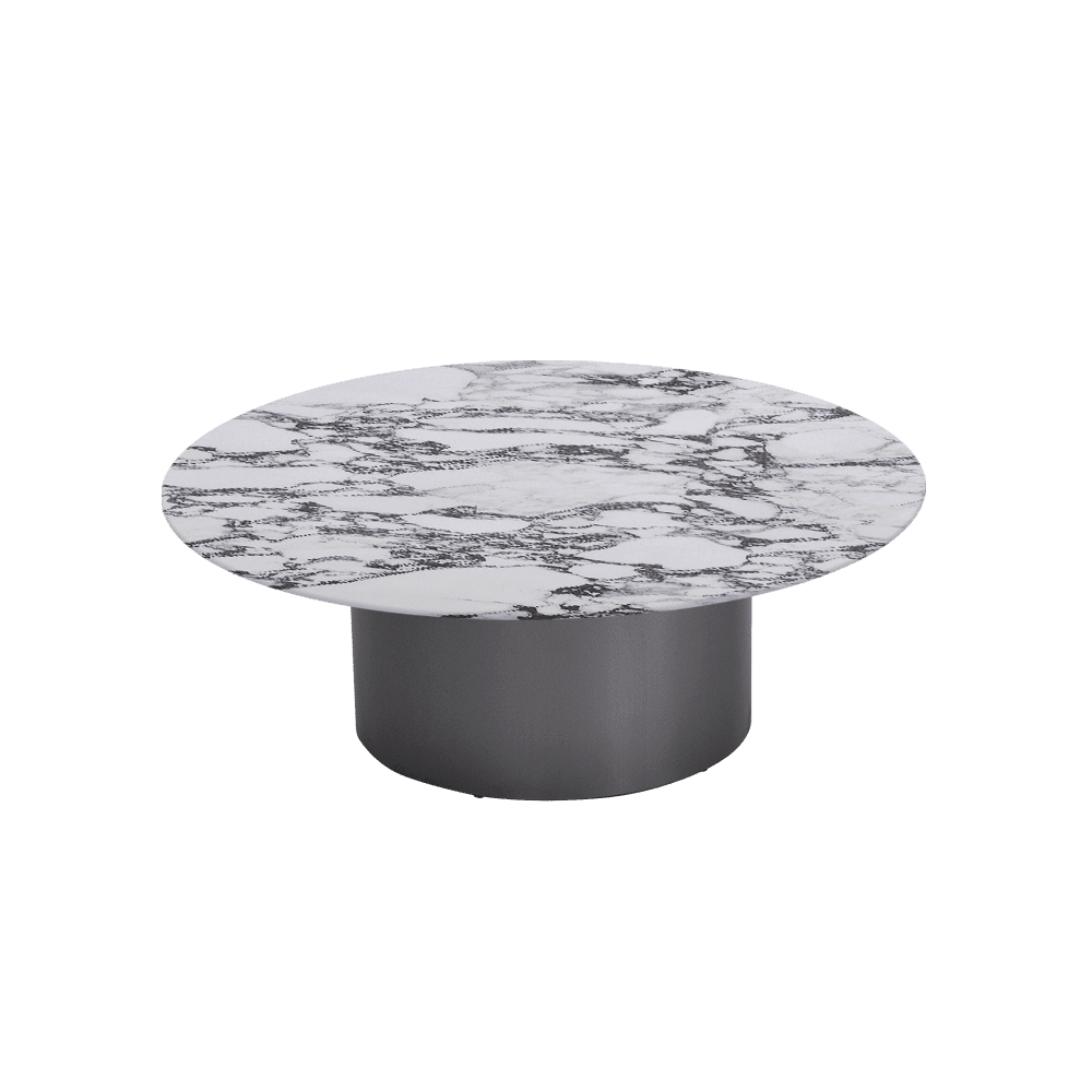 YUNA – Mix & Match Marble Coffee Table with Stainless Steel Leg (1000mm)